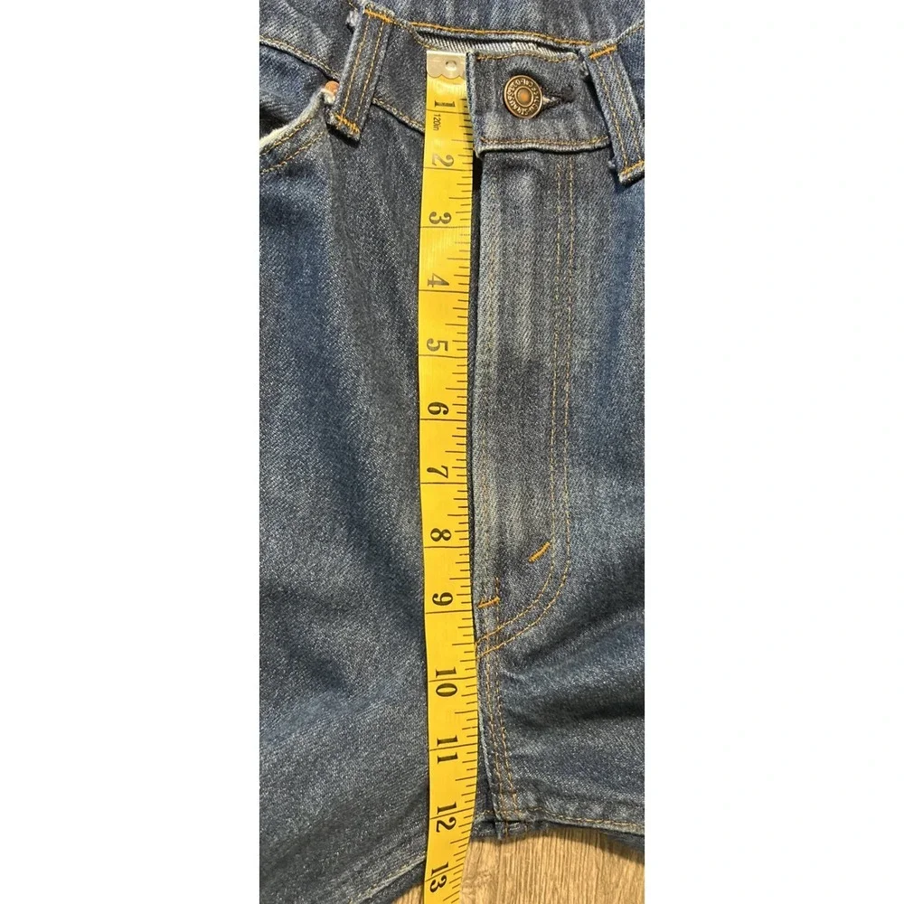Vintage 80s Levi's 517 Boot Cut Orange Tab Dark Wash Blue Jeans Sz 34x30 (34x29)